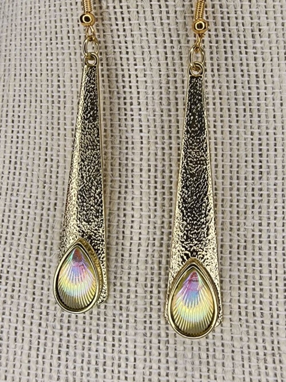 Hand Crafted Gold Tone Drop Earrings